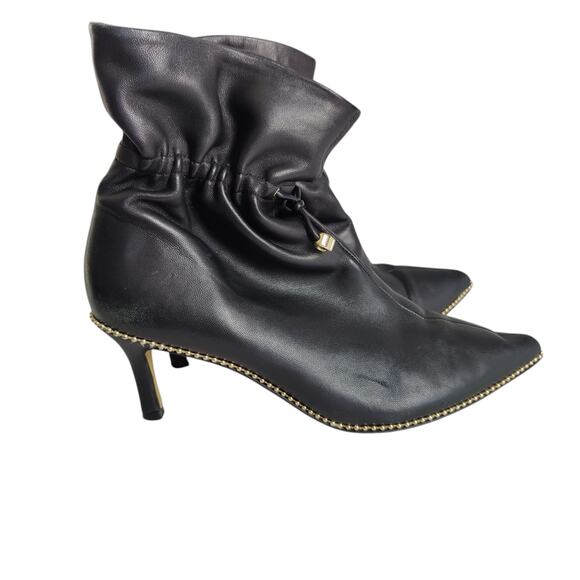 Coach Women's Sz 8 Wynie Bootie Cinched Black Leather Pointy Toe Stiletto Heel - Picture 10 of 10